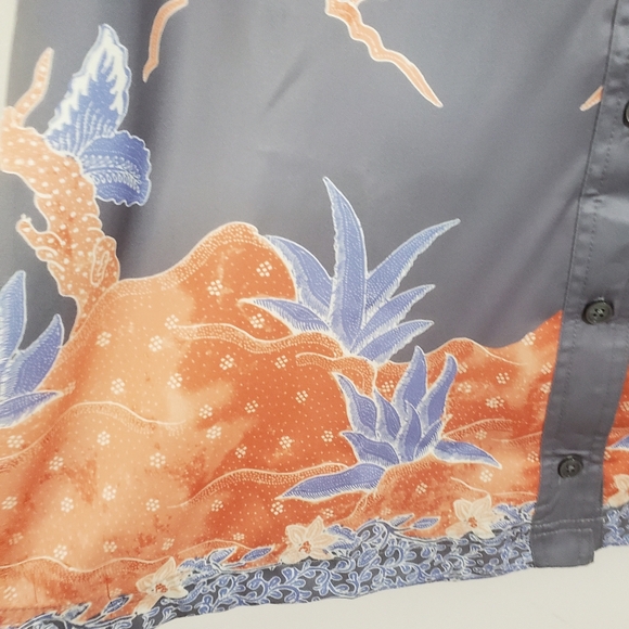 UO BDG Asher Satin Printed Souvenir Shirt NWT XL Boho Tiger Button Down Casual - Picture 5 of 13